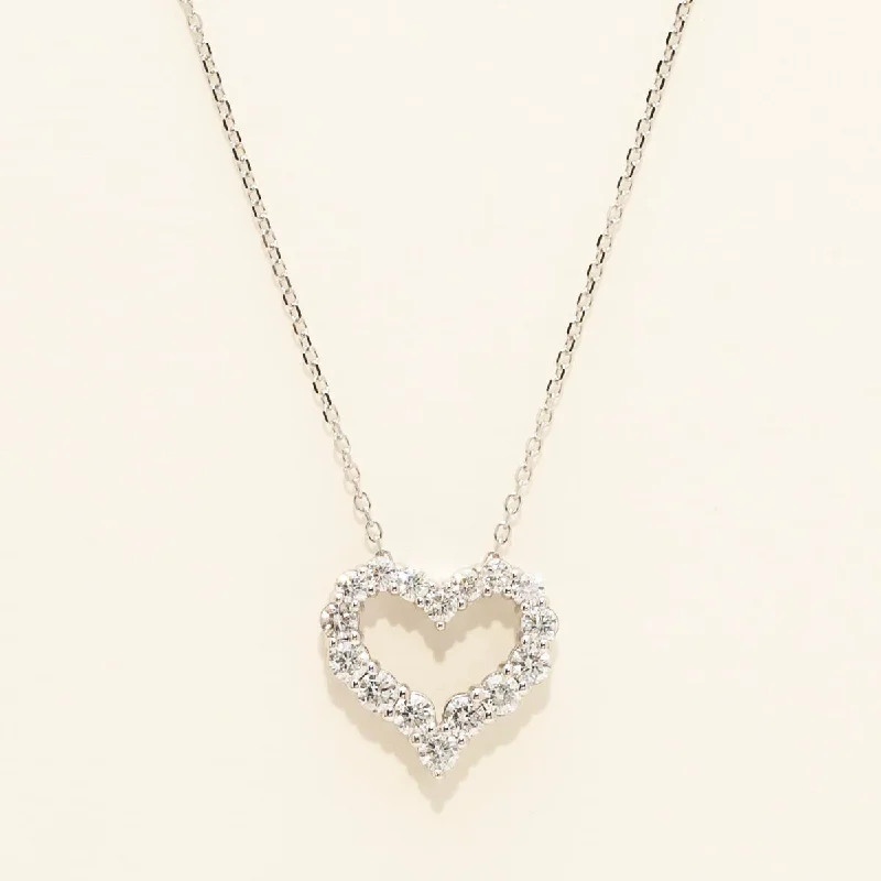 Diamond Heart Necklace in 14kt White Gold (1/2ct tw)