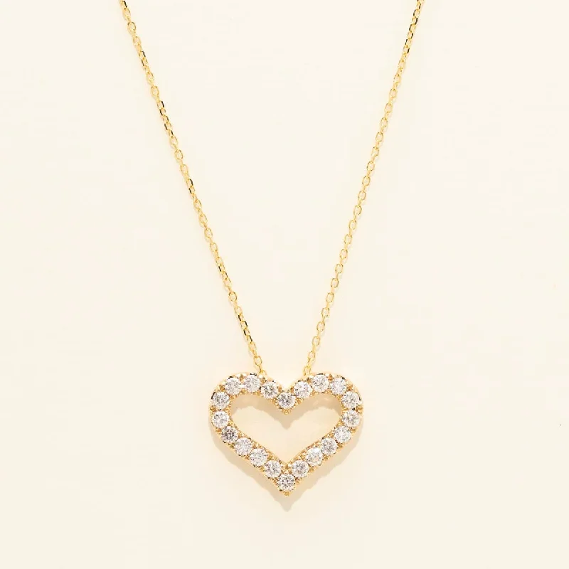 Diamond Heart Necklace in 14kt Yellow Gold (1/2ct tw)