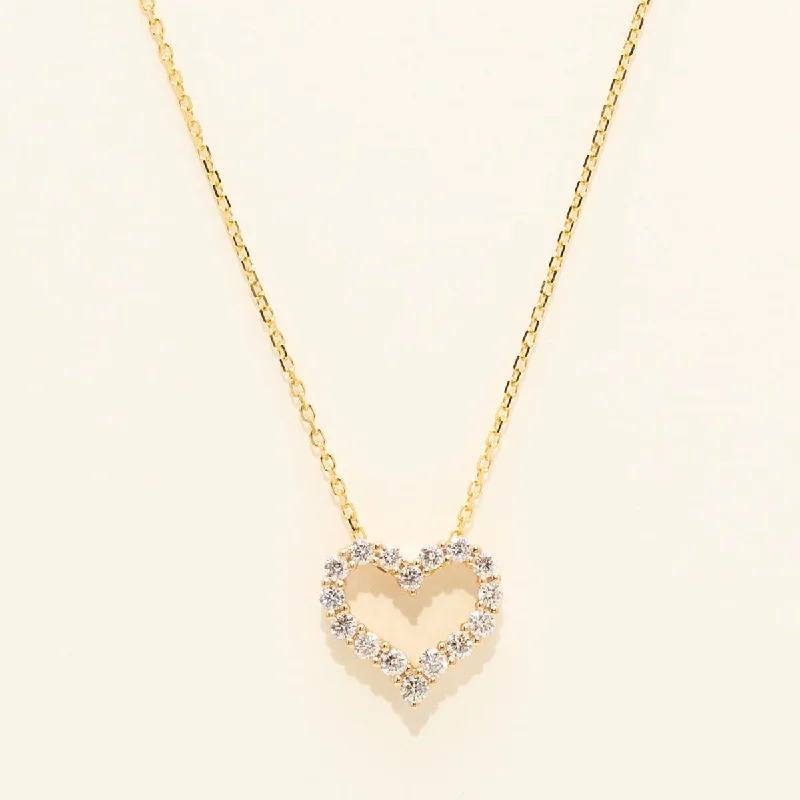 Diamond Heart Necklace in 14kt Yellow Gold (1/4ct tw)