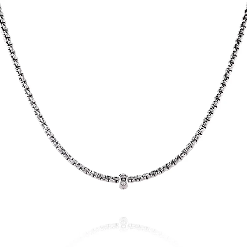 Fope 18k White Gold 17" Eka Diamond Necklace