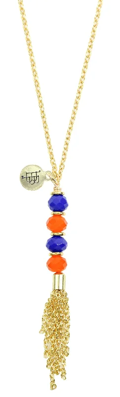 The Mimi Necklace - Orange + Blue