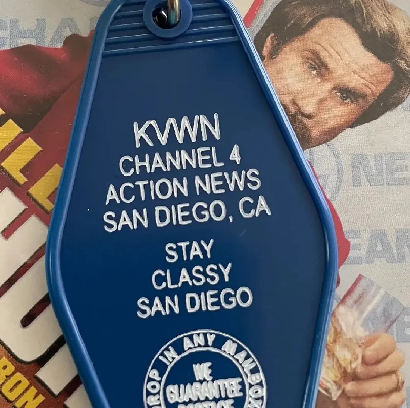 KVWN Channel 4 (Anchorman) Movie Motel Key FOB Keychain