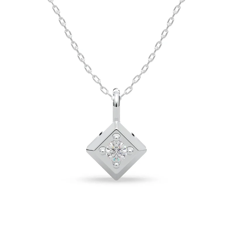 Lands Collection Ice Diamond Necklace in White Modern Electrum (1/20ct)