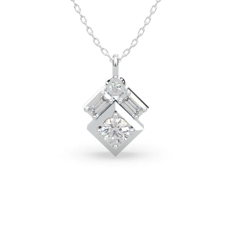 Lands Collection Ice Diamond Necklace in White Modern Electrum (1/3ct tw)