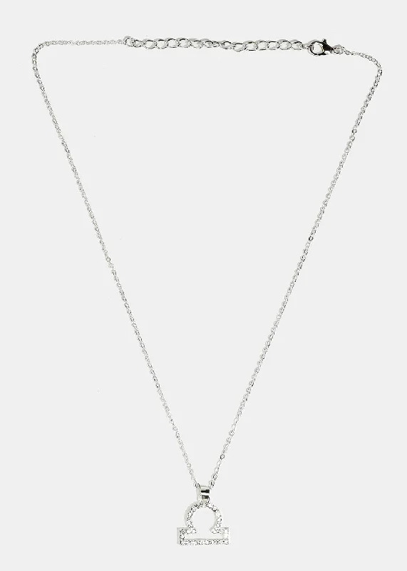 Rhinestone-Studded Libra Necklace